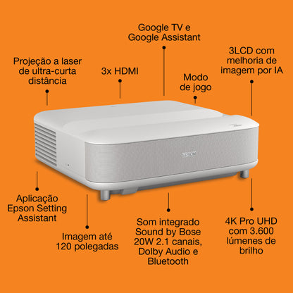 Projetor Epson Lifestudio Grand EH-LS670W / V11HB82040 branco - imagem 4