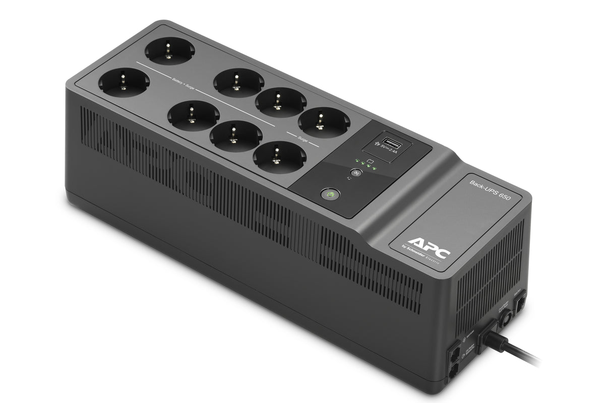 UPS APC Back 650VA/400W 8 tomas Schuko USB A+C