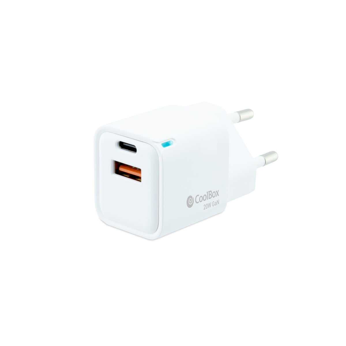 Coolbox Carregador Gan 20W USB-C/USB-A Parede