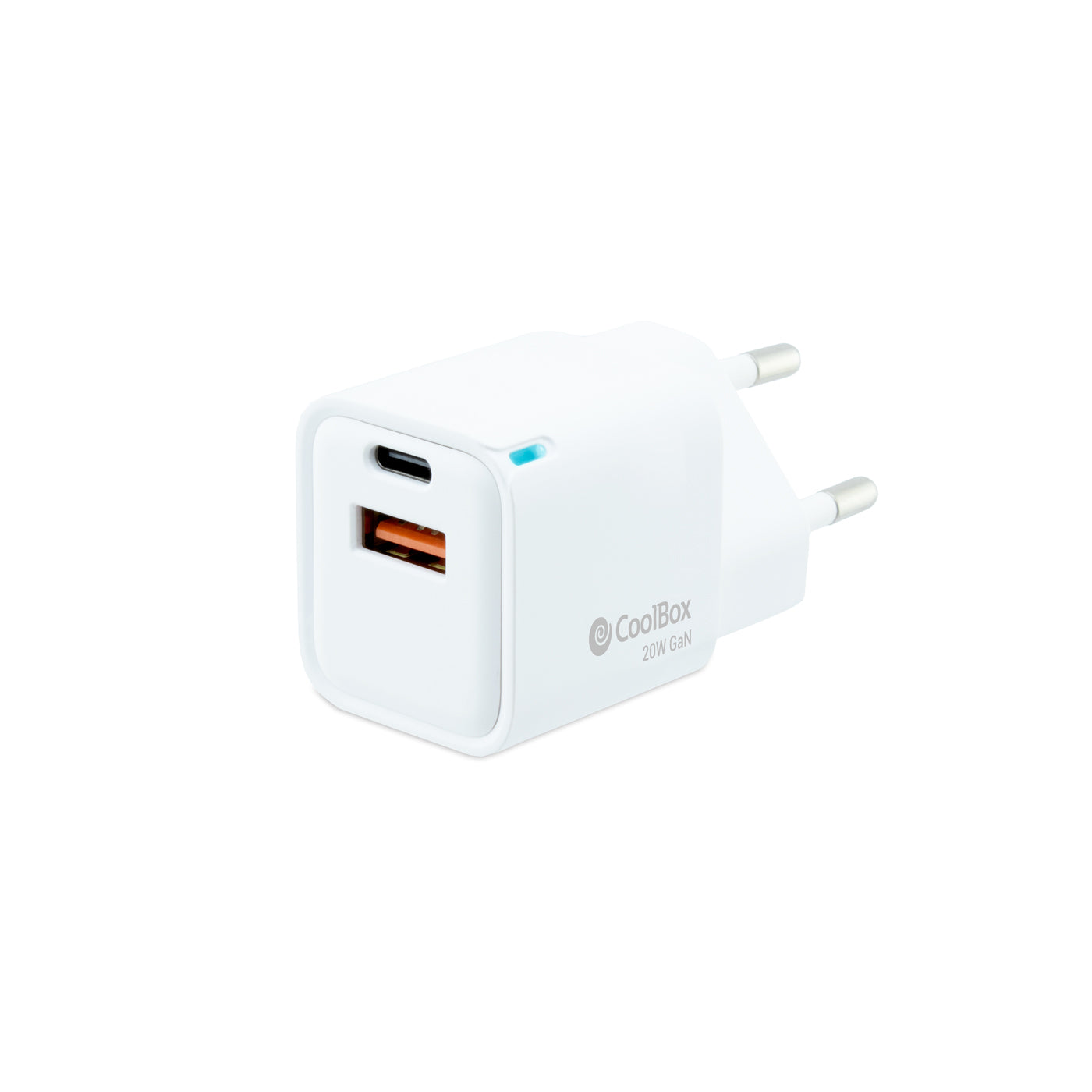 Coolbox Carregador Gan 20W USB-C/USB-A Parede