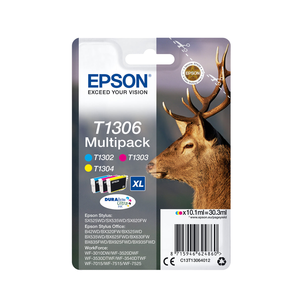 Epson Ink T1306 / C13T13064012 C,M,e Multipack