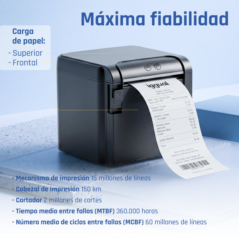 Impressora iggual Térmica TP9000 USB+RJ45+RJ45RS232 - imagem 13