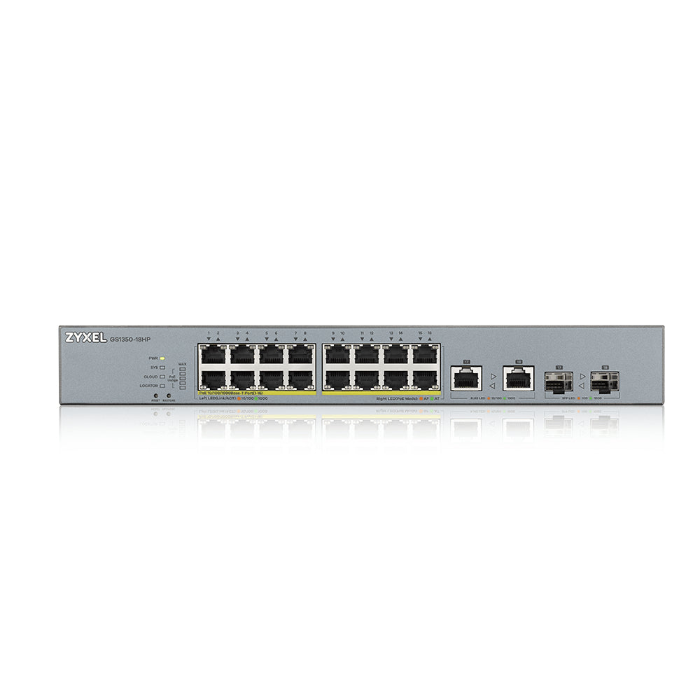 Switch de Rede ZyXEL GS1350-18HP 16xGB PoE 2xSFP 250W - imagem 6