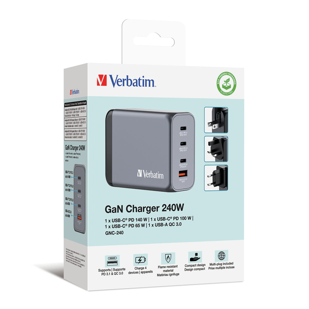Carregador Verbatim 240W 4 Port USB-A/C / 32205 - imagem 6