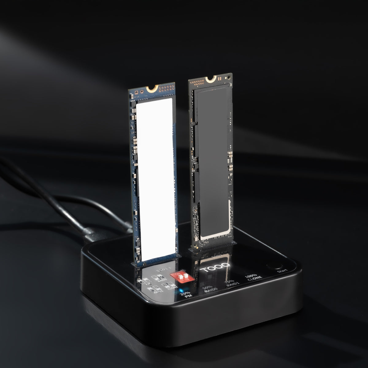 Caixa para Disco Tooq DockStation 2xSSD M.2NVMe PCIe USB-C3.2 Clone - imagem 4
