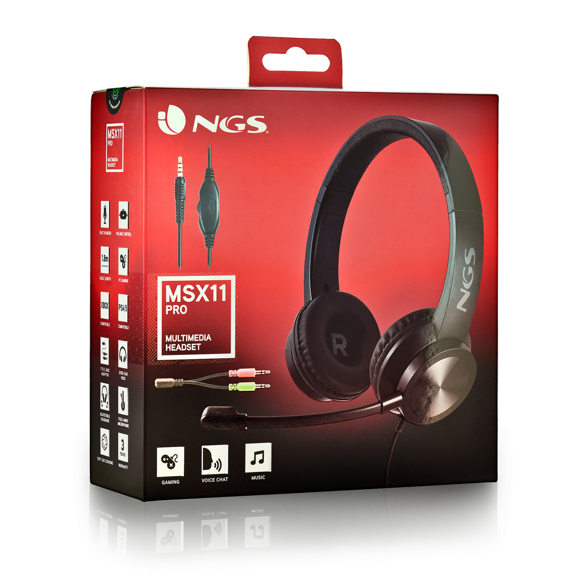 Auscultadores NGS AURICULAR com MICROFONO AJUST JACK MSX11PRO - imagem 9