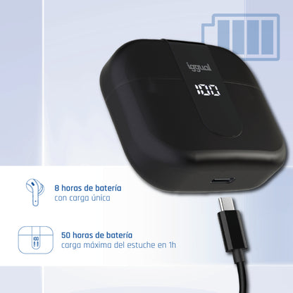 Auscultadores iggual auscultadores Sem Fios TWS Bluetooth negr - imagem 7