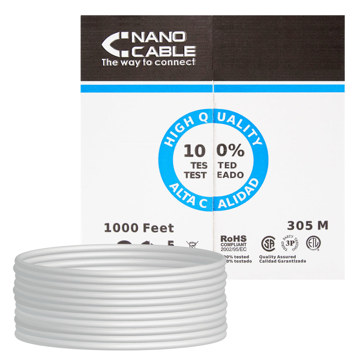 Cabo de Rede Nanocable Bobina Cabo RJ45 CAT5 FTP Rigido 305M