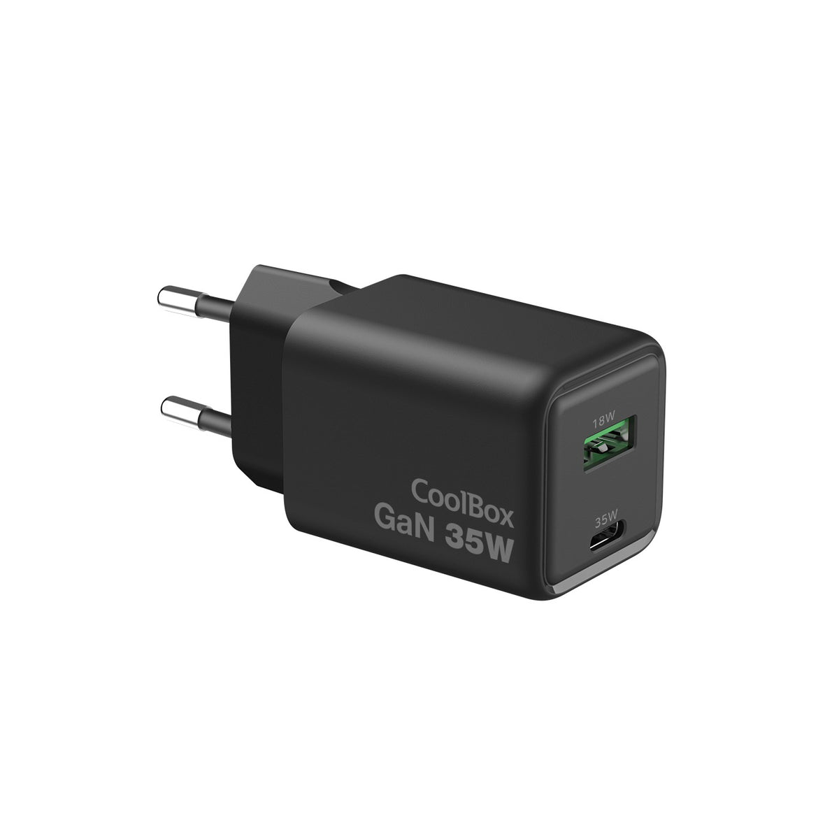 Carregador de Parede CoolBox Gan 35W USB-A/USB-C Parede Preto - imagem 3