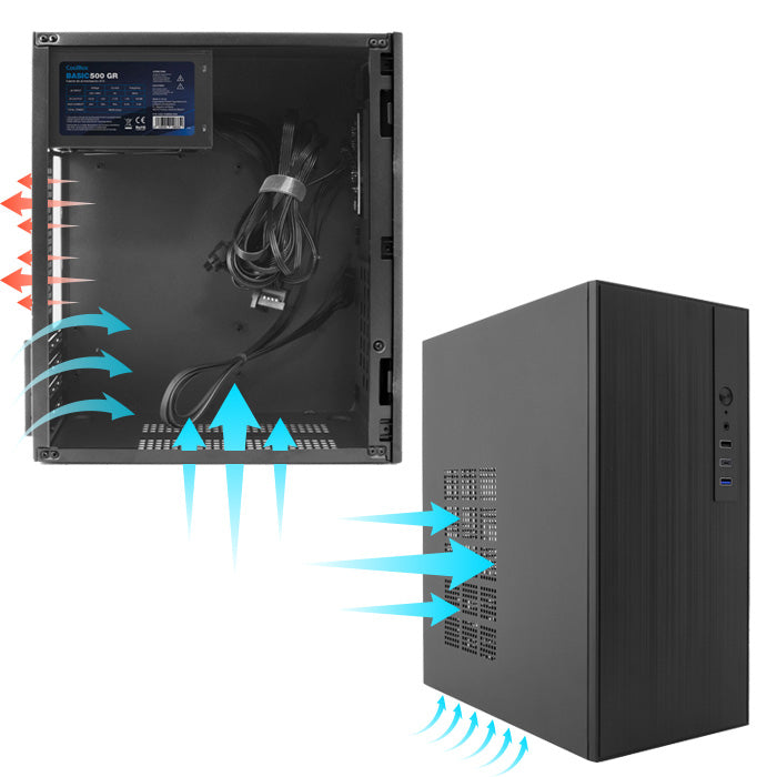 Caixa de Computador CoolBox Caja MATX M460 USB-C 3.2 GEN1 500W - imagem 10