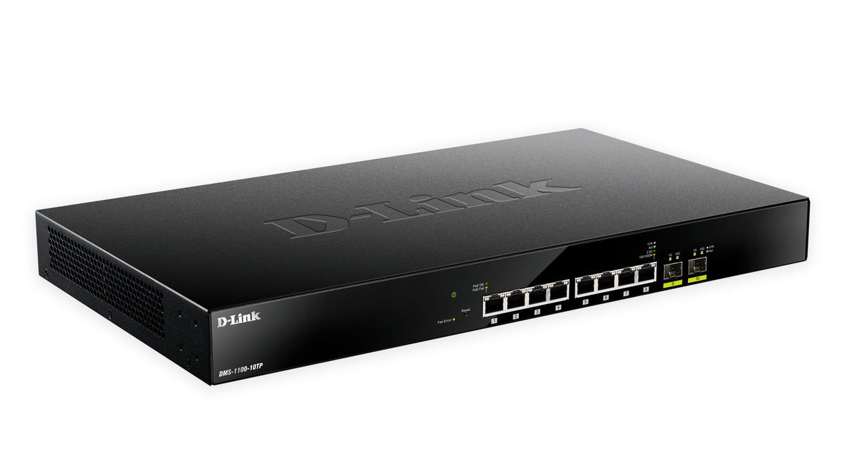 Switch de Rede D-Link DMS-1100-10TP 8x2.5GbE PoE 2xSFP+