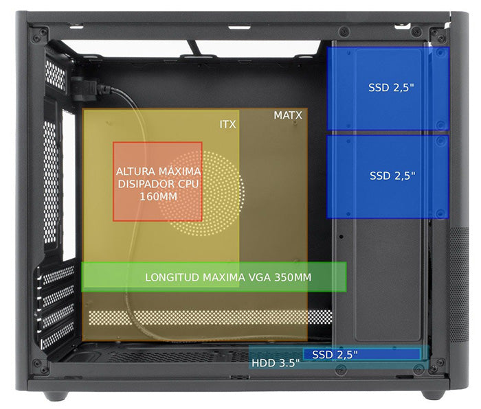 Caixa de Computador Coolbox Caja Matx USB-C 3.2 G1 F.Metal S/Fte Preto - imagem 10
