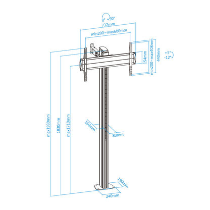 Tooq FS2270M-B Soporte suelo fijo 37-70" - imagem 14