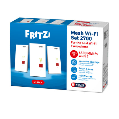 Sistema Mesh Wi-Fi FRITZ!Repeater 2700 3-Pack WiFi7 1x2.5G - imagem 7