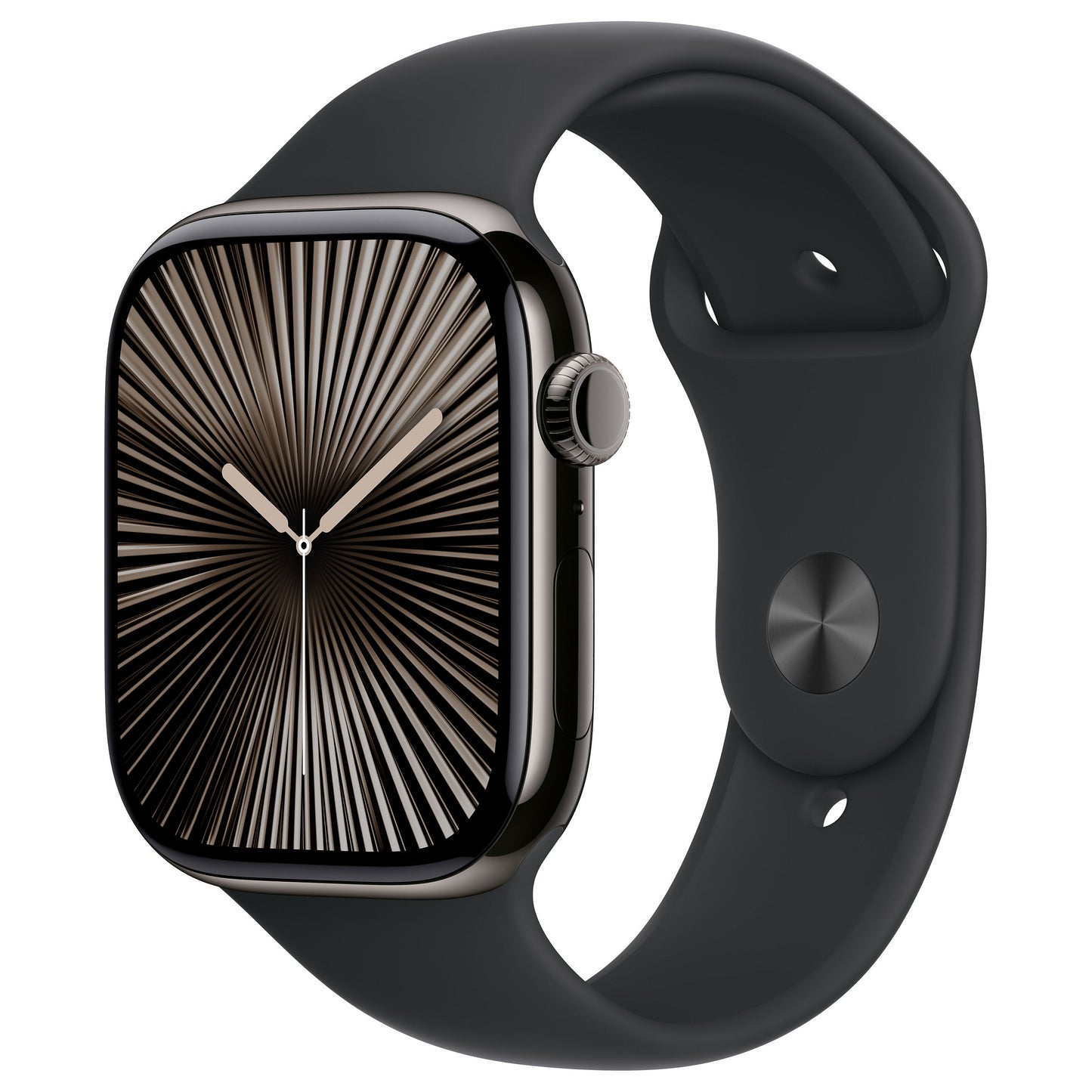 Apple Watch Series 10 GPS + Cellular 46 mm Caixa em Titânio Ardósia com Bracelete Desportiva Preta – S/M