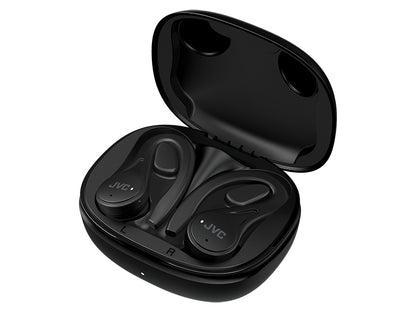 Auscultadores Bluetooth JVC HA-EC25T com caixa de carregamento/ Autonomia 7.5h/ Preto
