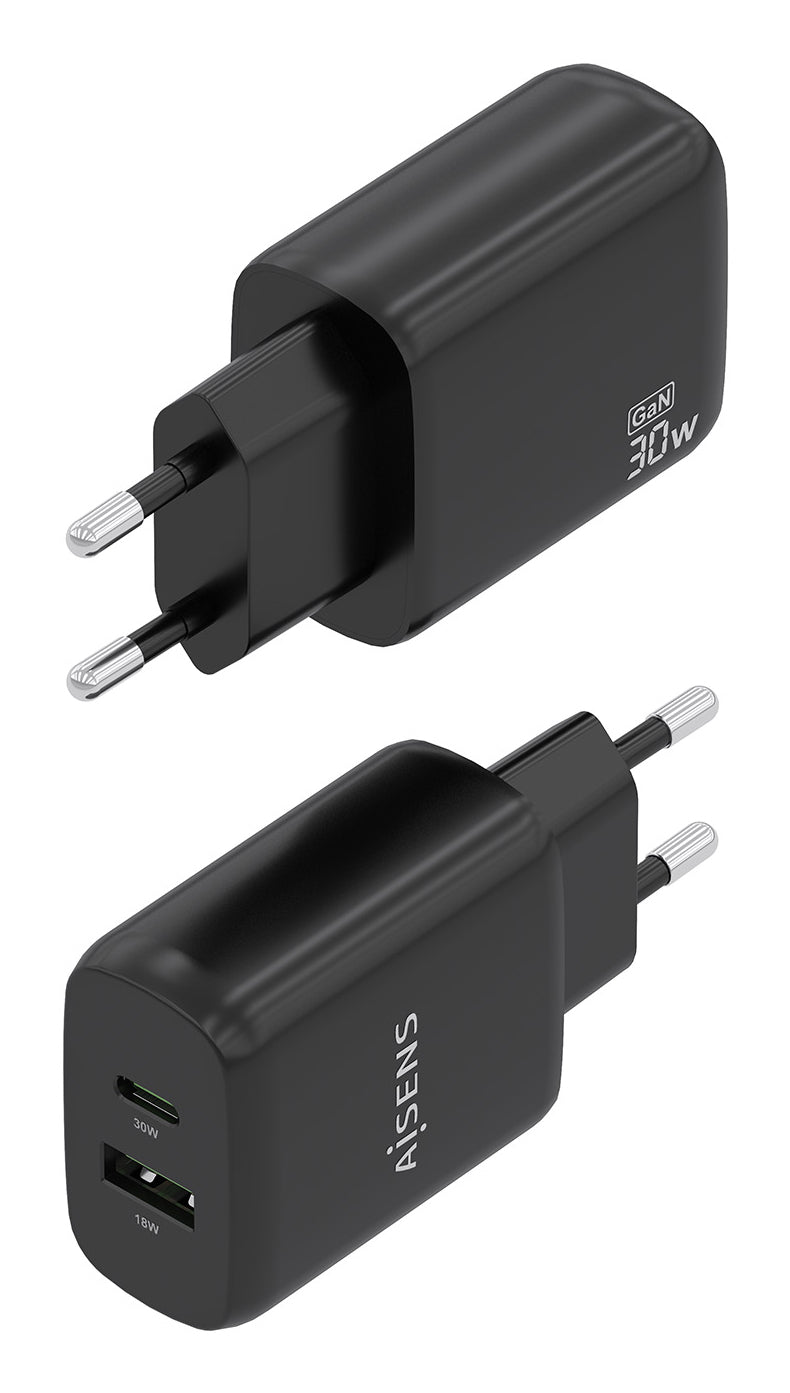 Carregador Aisens GaN 30W USB-C PD3.0 QC4.0 USB-A - imagem 4