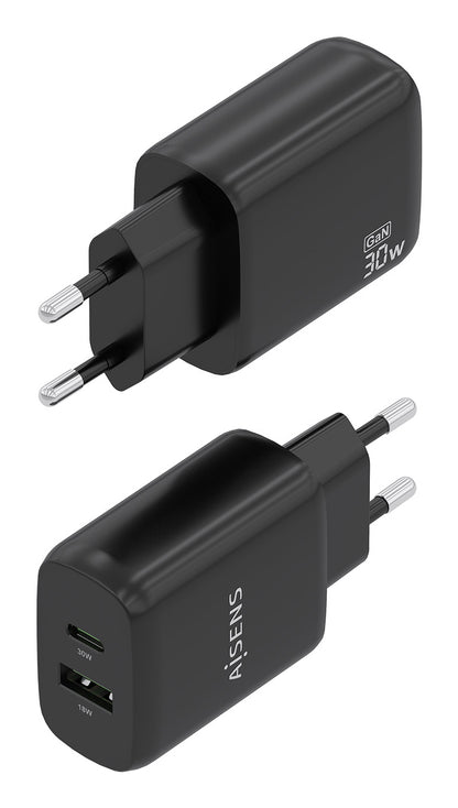 Carregador Aisens GaN 30W USB-C PD3.0 QC4.0 USB-A - imagem 4