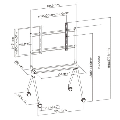 EWENT EW1542 Soporte de suelo com ruedas 50"-86" - imagem 11