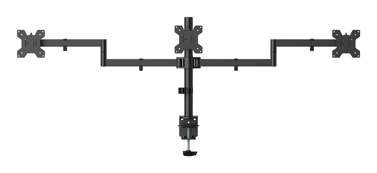 Suporte de mesa para 3 monitores Aisens DT27TSR-281/ Girar/Inclinar/Amarrar 10kg