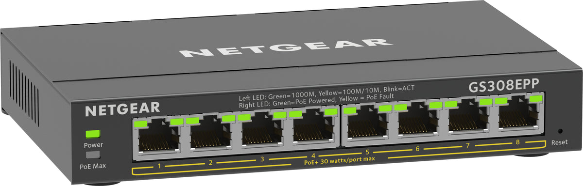 Switch Netgear Essentials GS308EPP / GS308EPP-100PES preto - imagem 4