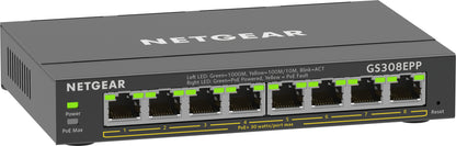 Switch Netgear Essentials GS308EPP / GS308EPP-100PES preto - imagem 4