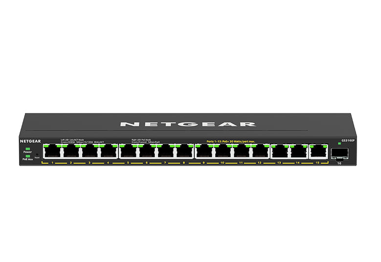 Switch Netgear GS316EP / GS316EP-100PES preto - imagem 2