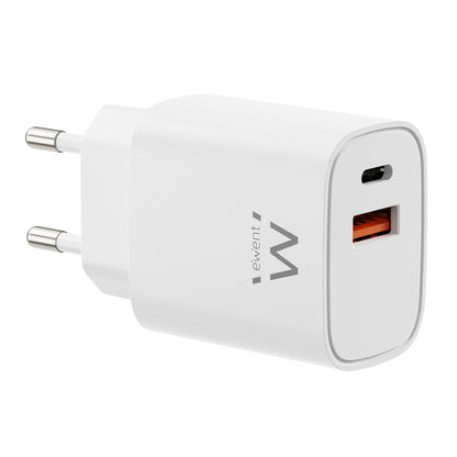 EWENT Carregador Rápido Gan 30W USB-C PD USB-A PD/QC
