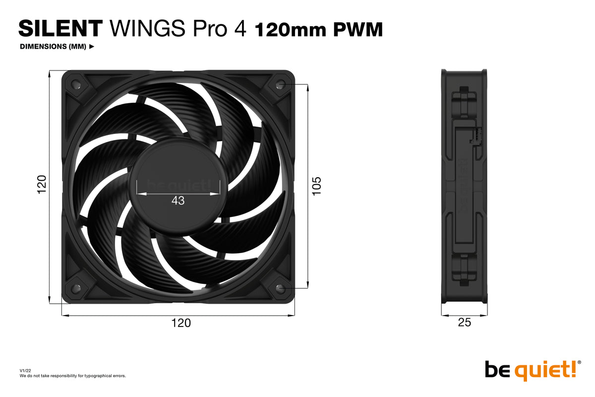 Ventoinha be quiet! Silent Wings Pro4 120mm Preto - imagem 8