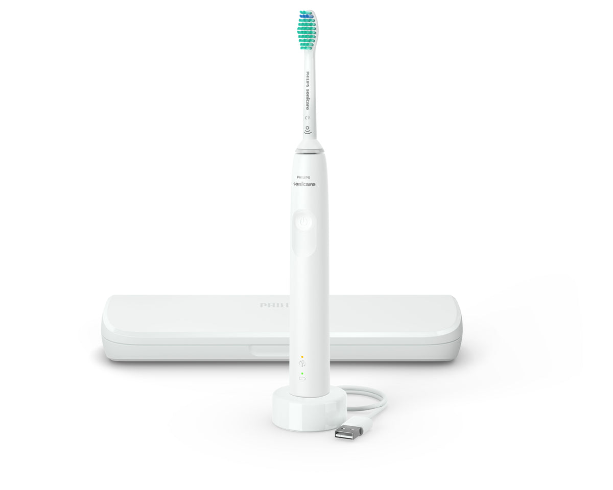 Escova de Dentes Elétrica Philips Sonicare 3100 Série mit Reiseetui / HX3673/13 branco Standard - imagem 2
