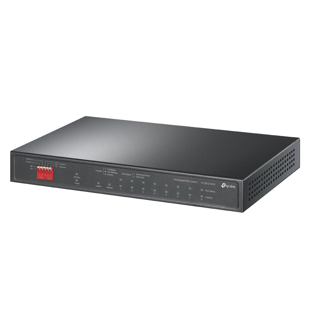 Switch de Rede TP-Link TL-SG1210PP 6xG PoE+ 2xG PoE++ 2xG