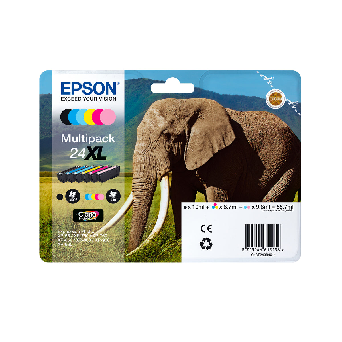 Epson Ink 24XL / C13T24384011 BK,C,M,e,LM,LC Multipack