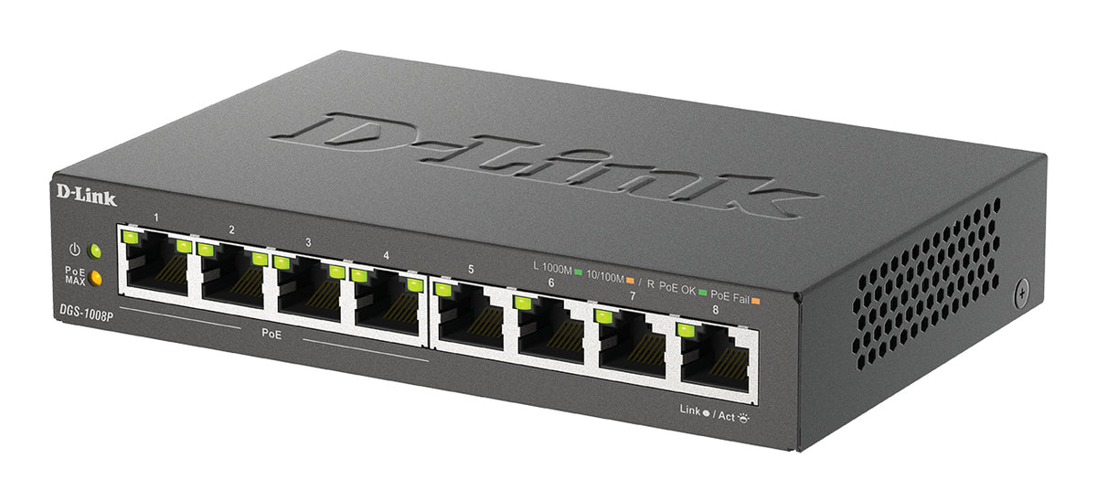 Switch de Rede D-Link DGS-1008P 8xGB 4xPoE - imagem 8