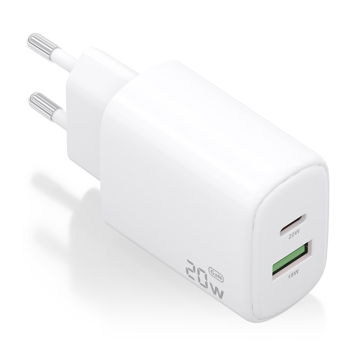 Aisens Carregador GaN 20W USB-C PD 3.0 USB-A QC3.0