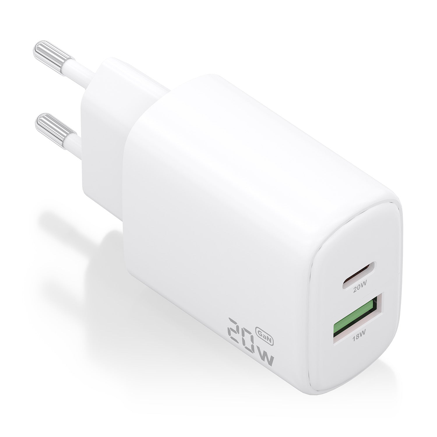 Aisens Carregador GaN 20W USB-C PD 3.0 USB-A QC3.0