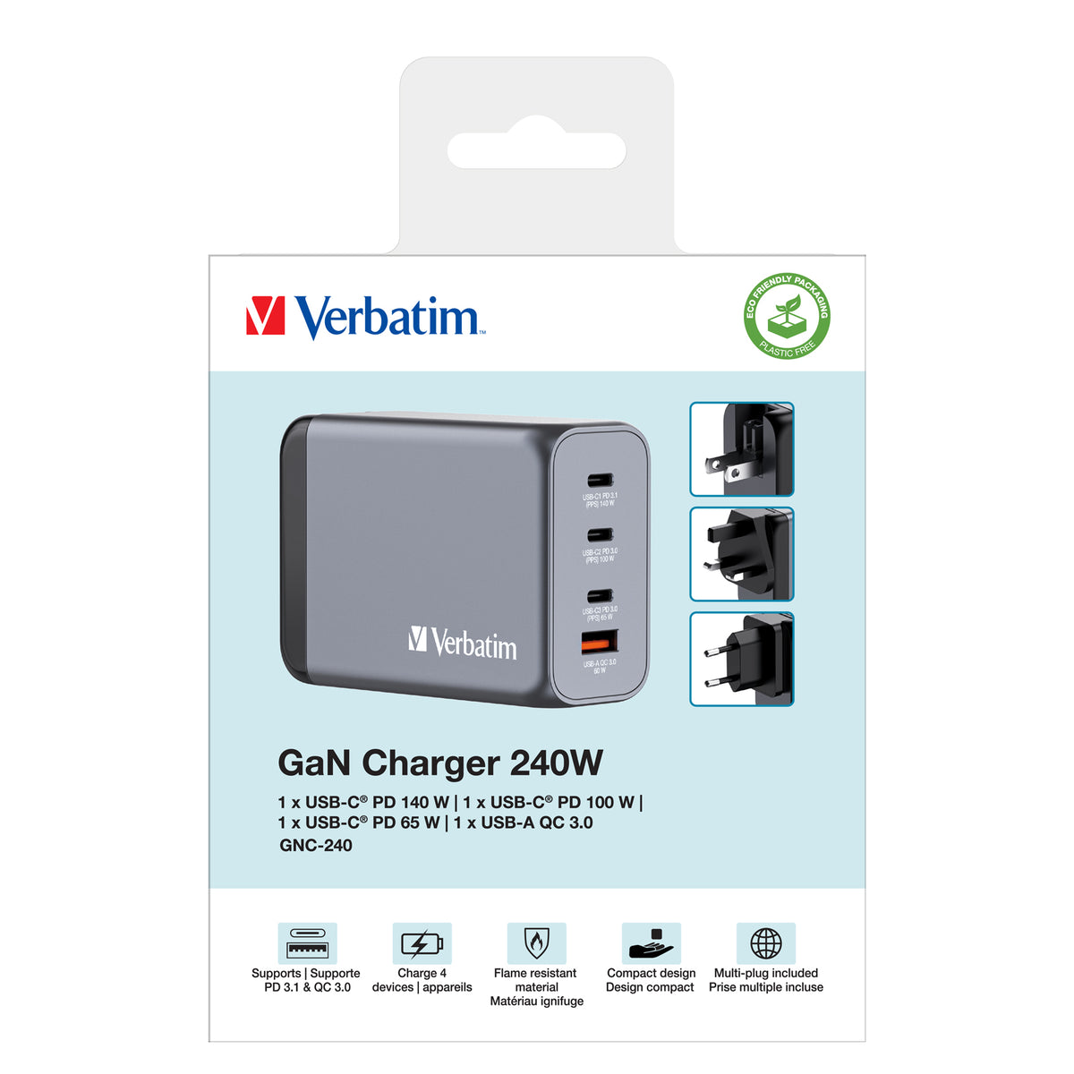 Carregador Verbatim 240W 4 Port USB-A/C / 32205 - imagem 7