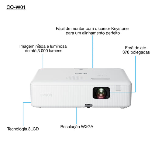 Projetor Epson CO-W01 WXGA 3000L HDMI