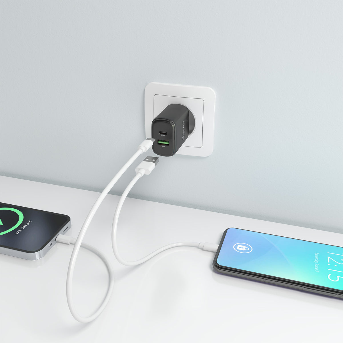 Carregador Aisens GaN 25W USB-C PD 3.0 USB-A QC3.0 - imagem 7