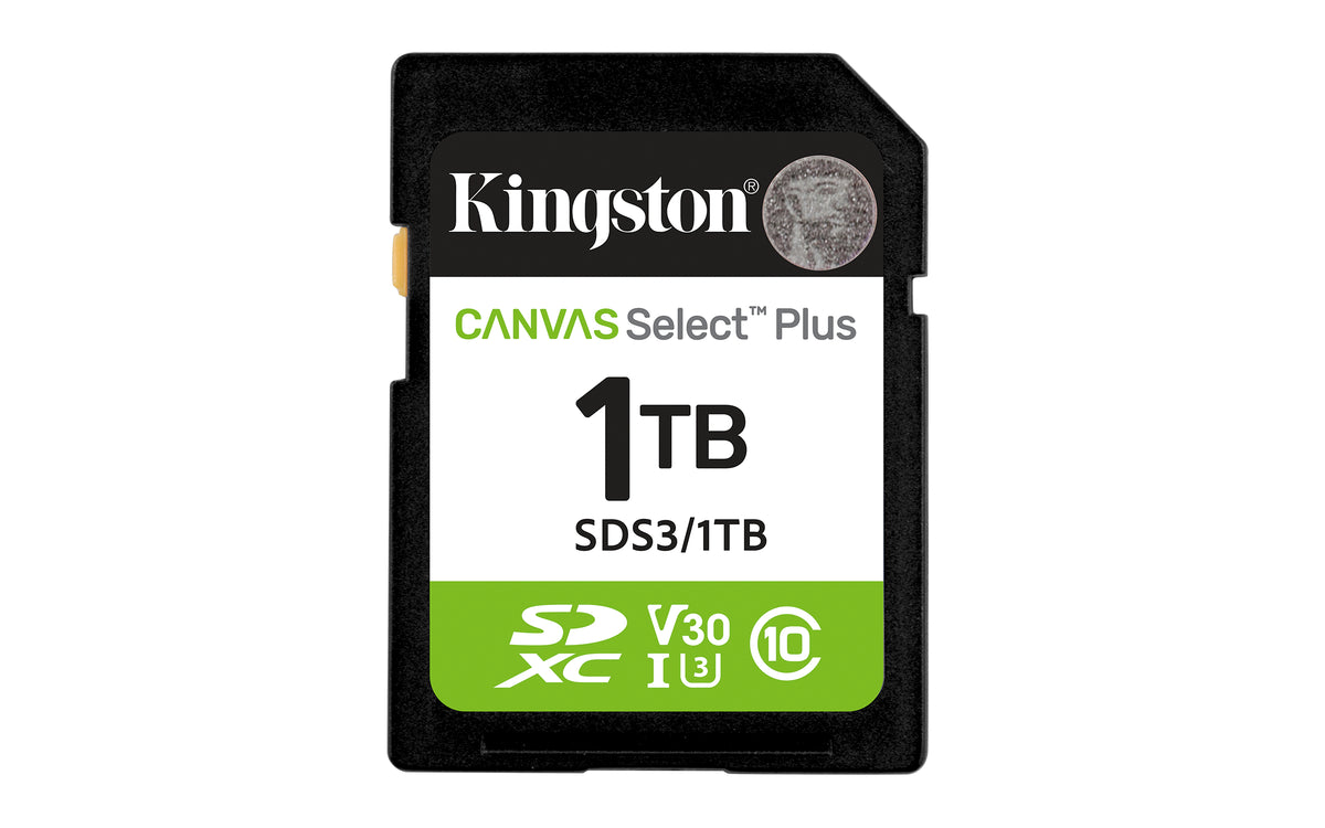 Memory RAM Kingston CANVAS Select Plus 1TB SD XC/ Classe 10/ 150MBs Cartão de Memória