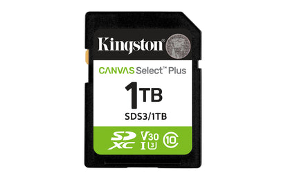 Memory RAM Kingston CANVAS Select Plus 1TB SD XC/ Classe 10/ 150MBs Cartão de Memória
