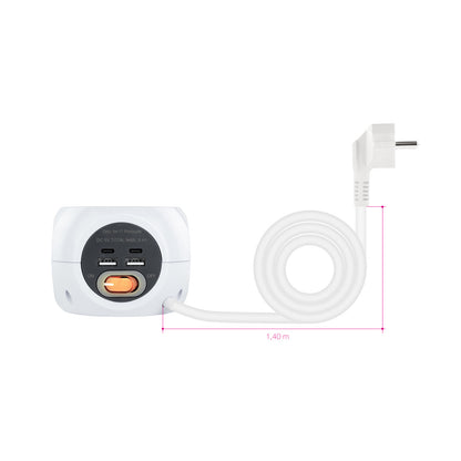 Nanocable Base de enchufes com 4 USB Branco - imagem 9