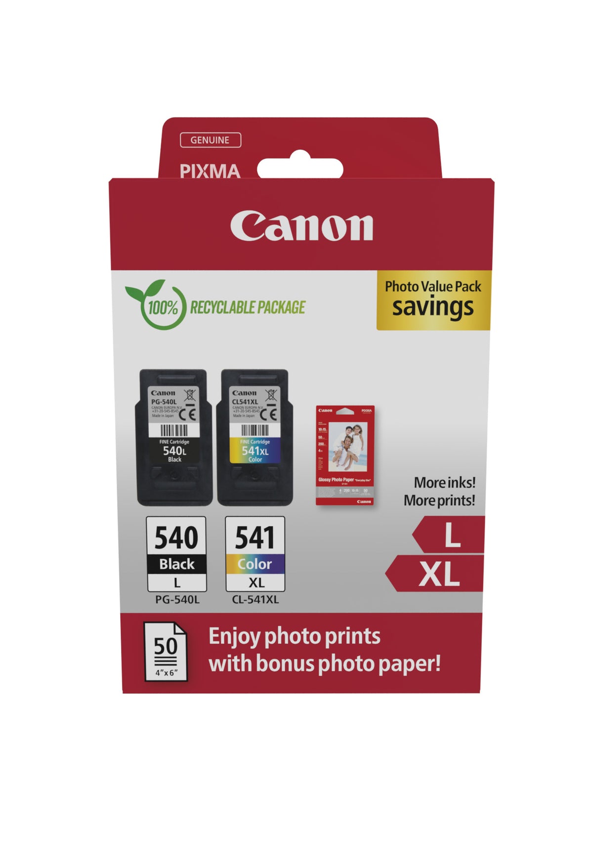 Canon Ink PG540L/CL541XL / 5224B012 BK,C,M,e