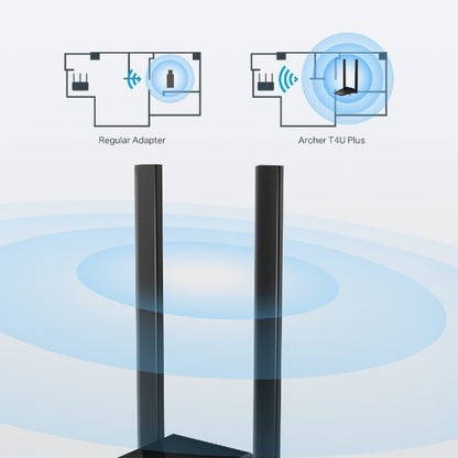 Adaptador de Rede TP-Link USB WLAN antenna T4U Plus / ARCHER T4U PLUS preto - imagem 5
