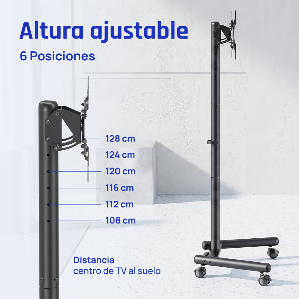 Suporte TV iggual SRTV55 suelo ruedas 13"-55" 20kg - imagem 9