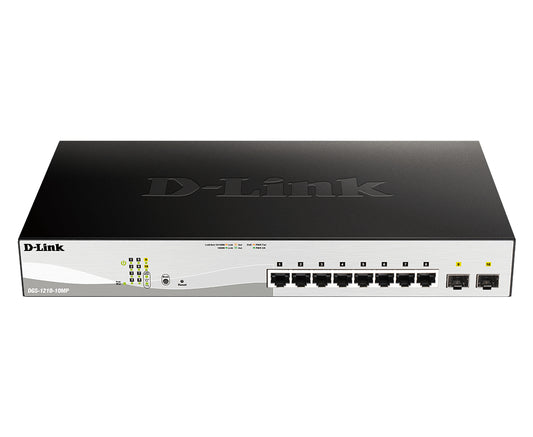 Switch de Rede D-Link DGS-1210-10MP/E 10Gb PoE+ 2xSFP 130W