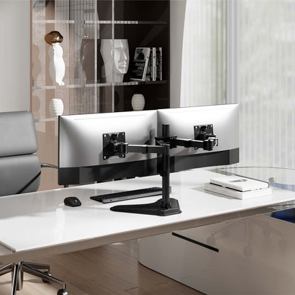 Suporte de secretária para 2 monitores Aisens DT35TSR-361/ Girar/ Inclinar/ Amarrar 20kg