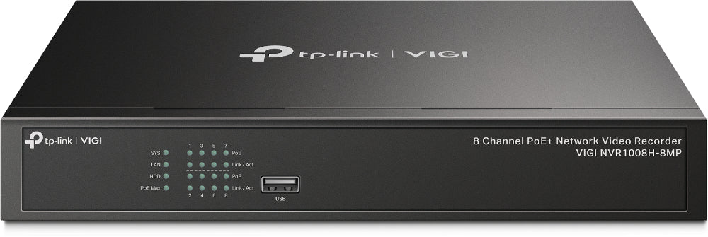 Gravador de Vídeo em Rede VIGI Grabador IP NVR1008H-8MP Rack 01 HDD 08 C PoE