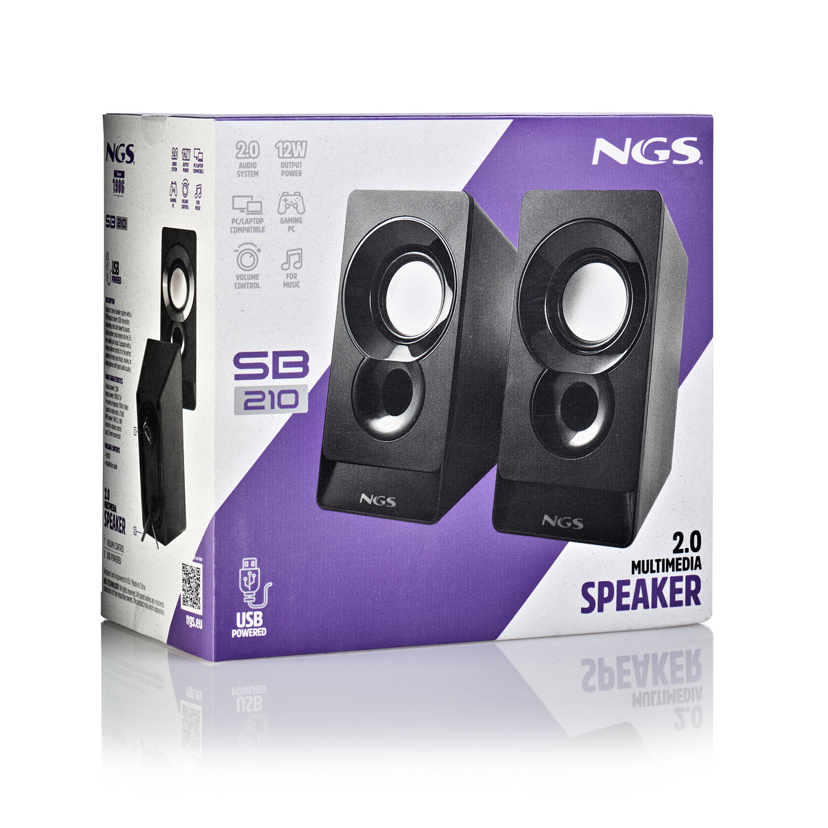 Coluna NGS PC SB210 2.0 12W USB - imagem 10