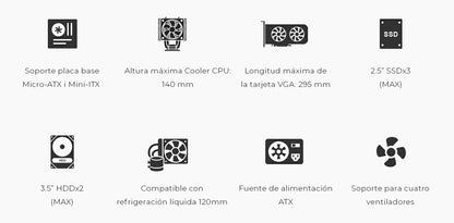 Caixa de Computador Coolbox CAJA MATX M680 USB-C 3.2 GEN1 FTE 500W - imagem 5