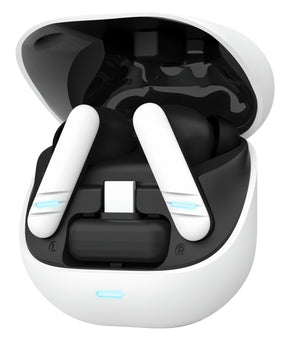 Auscultadores Bluetooth Trust GXT 409 Oxxie 25478 com caixa de carregamento/ autonomia 7h/ branco e preto